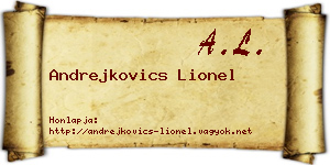 Andrejkovics Lionel névjegykártya